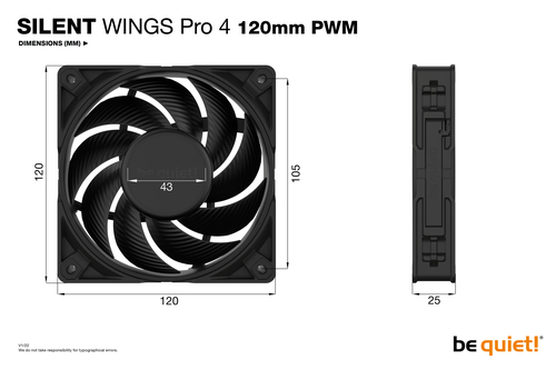 be quiet! Silent Wings Pro 4 120mm Pwm 6-Pole Fan Motor Technology 4-pin Pwm PC Fan - image 6