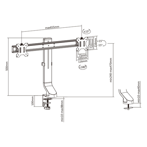 ACT AC8322 - Monitor arm, afbeelding 6