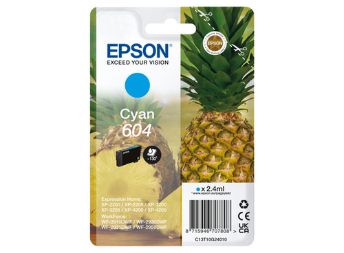 Epson 604 Ink Cartridge Pineapple Cyan C13T10G24010 - image 1