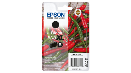 Epson 503XL-mustekasetti, 9.2 ml, musta