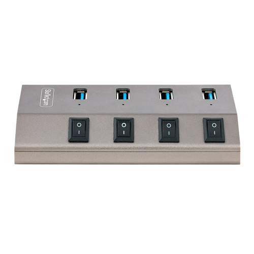 StarTech.com 4-Port Self-Powered USB-C Hub with Individual OnOff Switches, USB 3.0 5Gbps Expansion Hub wPower Supply, DesktopLaptop USB-C to USB-A, afbeelding 3
