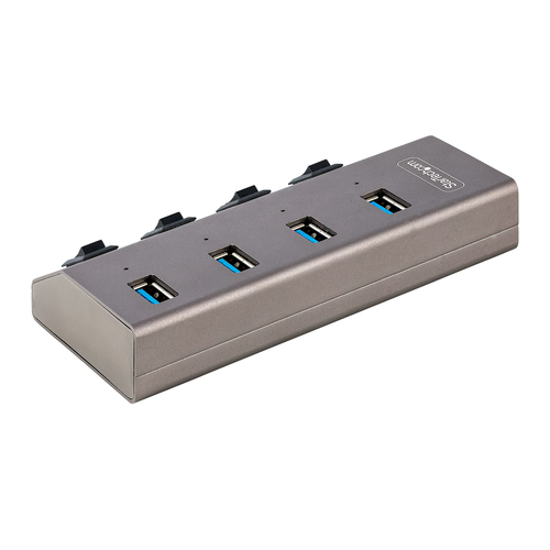 StarTech.com 4-Port Self-Powered USB-C Hub with Individual OnOff Switches, USB 3.0 5Gbps Expansion Hub wPower Supply, DesktopLaptop USB-C to USB-A, afbeelding 2