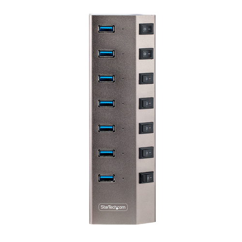 StarTech.com 7-Port Self-Powered USB-C Hub with Individual OnOff Switches, USB 3.0 5Gbps Expansion Hub wPower Supply, DesktopLaptop USB-C to USB-A, afbeelding 5