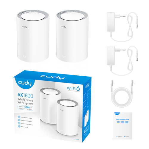 Cudy AX1800 Gigabit Mesh Wi-Fi 6 System (2-Pack) mesh router, afbeelding 3