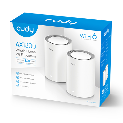 Cudy AX1800 Gigabit Mesh Wi-Fi 6 System (2-Pack) mesh router, afbeelding 4