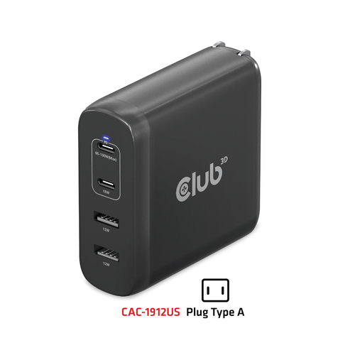 Club 3D Travel Charger 100W GaN technologie oplader, afbeelding 4