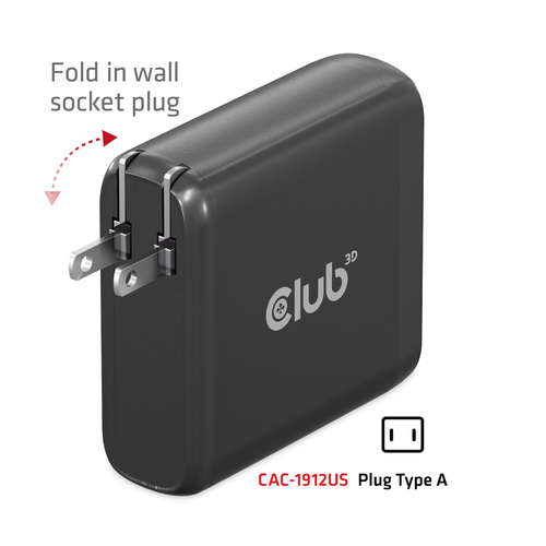 Club 3D Travel Charger 100W GaN technologie oplader, afbeelding 3