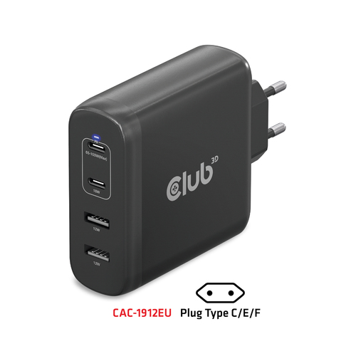 Club 3D Travel Charger 100W GaN technologie oplader, afbeelding 2