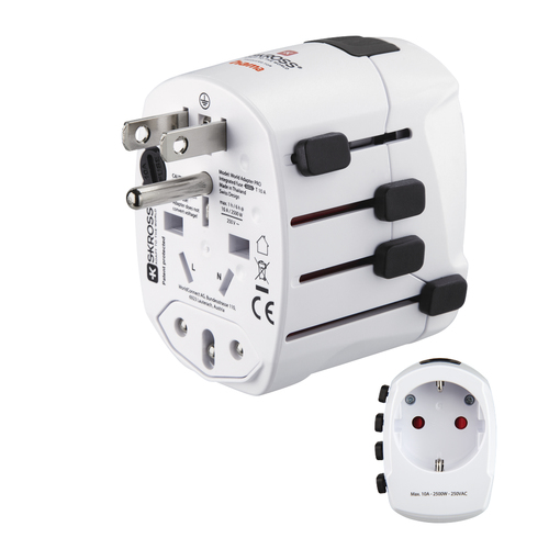 Hama Wereldreisadapter World Travel Pro, 3-polig Wifi adapter Wit, afbeelding 2