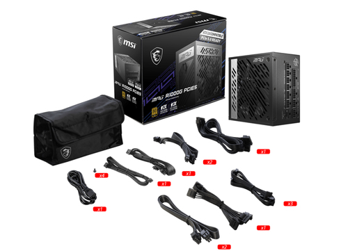 Msi Mpg A1000G PCIE5 1000W Atx 3.0 80 Plus Gold Psu Power Supply - image 5