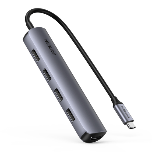 HUB USB-C Multipuertos / 4 Puertos USB-A 30 / HDMI 4K30Hz / USB 30 a 5Gbps / Chip Inteligente Incorporado / 5 en 1 / Carcasa de Aluminio 20197 - 20197