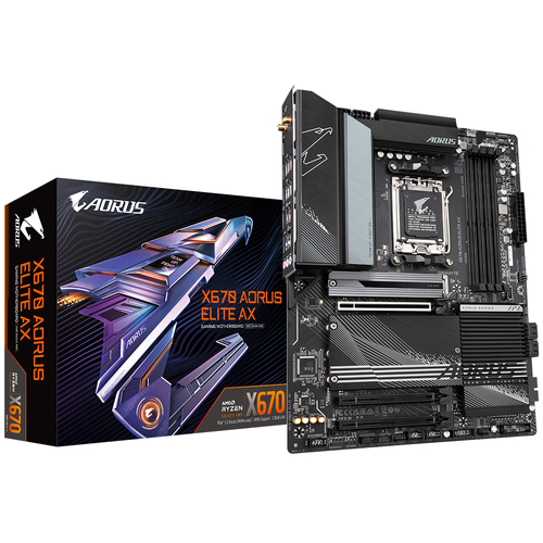 X670 AORUS ELITE AX MOTHERBOARD GIGABYTE X670 AORUS ELITE AX SOCKETAM5 4DDR5M2HDMI ATX WIFI 6E/BT