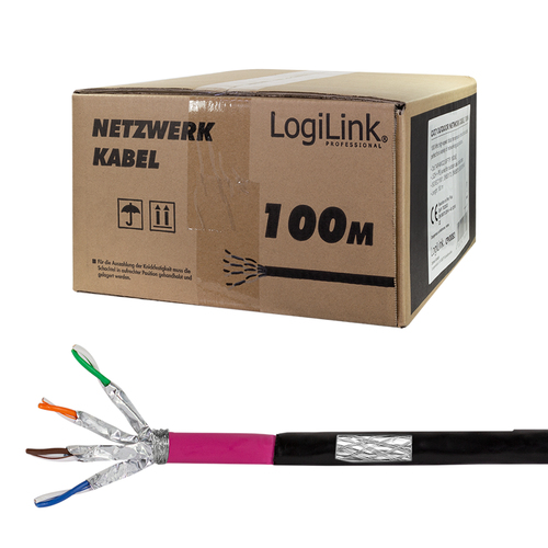 Logilink Erdverlegekabel S/FTP Cat7 AWG23 1000MHz schw. 100m, afbeelding 5