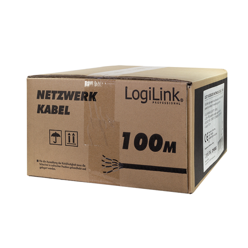 Logilink Erdverlegekabel S/FTP Cat7 AWG23 1000MHz schw. 100m, afbeelding 4