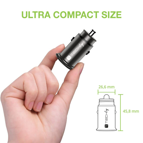 Techly Autoladegerät 5V 2p USB A USBC 38W, afbeelding 3
