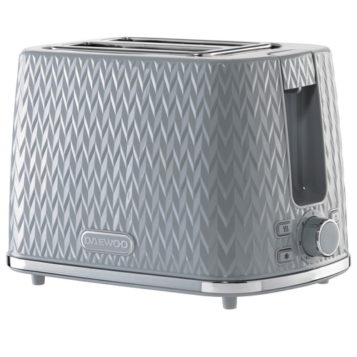 Daewoo 800W 'Argyle' 2 Slice Toaster With Defrost, Reheat & Cancel Functions in Grey Grey - image 3
