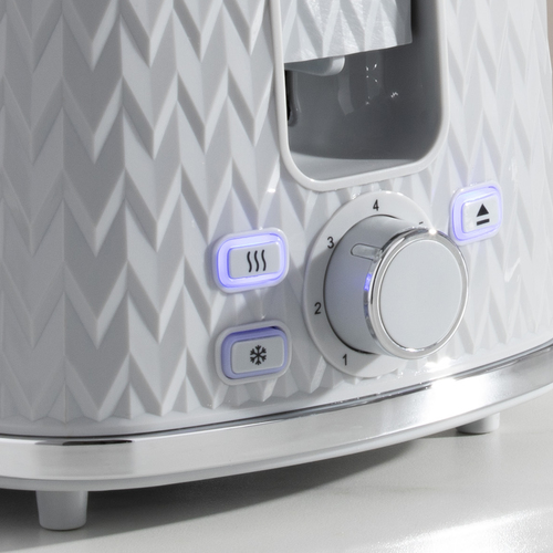 Daewoo 800W 'Argyle' 2 Slice Toaster With Defrost, Reheat & Cancel Functions in Grey Grey - image 4
