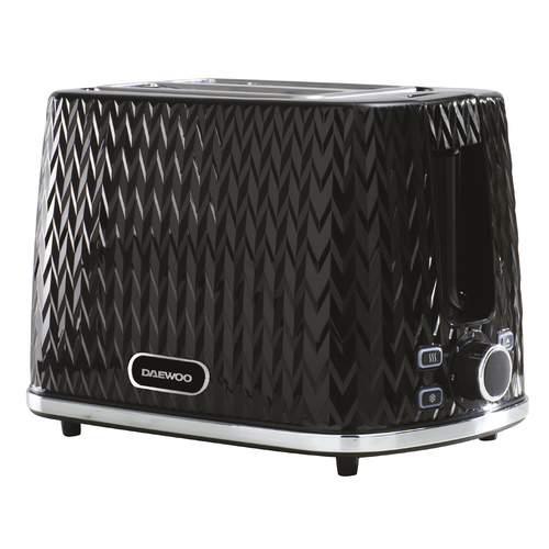 Daewoo 800W 'Argyle' 2 Slice Toaster With Defrost, Reheat & Cancel Functions in Black - Black - image 3