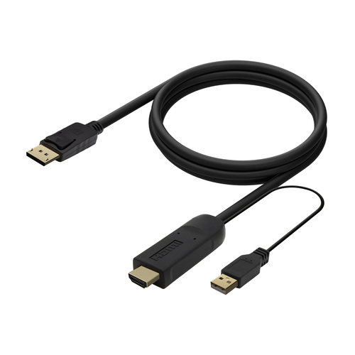 Cable Conversor Aisens A122-0641/ Displayport Macho - Hdmi Macho - USB Macho/ 10CM + 1.8M/ Negro
