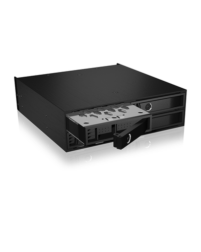 HD enclosure backplane 2,5 x4 ICY BOX SATA/SAS  HDD/SSD up to 15mm, metal, aluminum, black, afbeelding 2