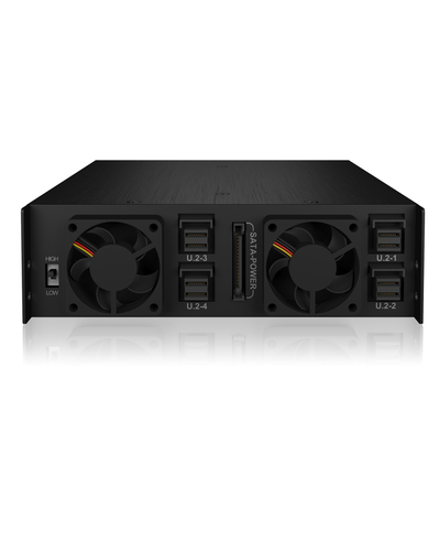 HD enclosure backplane 2,5 x4 ICY BOX SATA/SAS  HDD/SSD up to 15mm, metal, aluminum, black, afbeelding 5