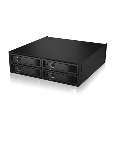 HD enclosure backplane 2,5 x4 ICY BOX SATA/SAS  HDD/SSD up to 15mm, metal, aluminum, black, afbeelding 3