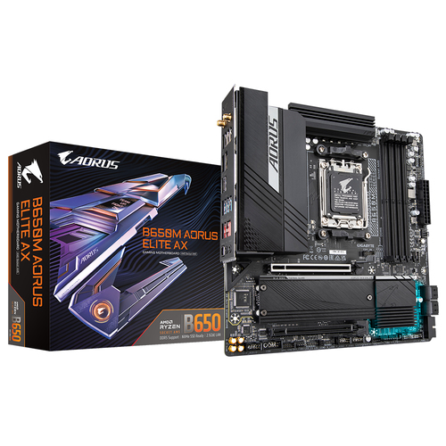 MOTHERBOARD GIGABYTE B650M AORUS ELITE AX SOCKETAM5 4DDR5M2 DP HDMI MICRO ATX WIFI6 - B650M AORUS ELITE AX