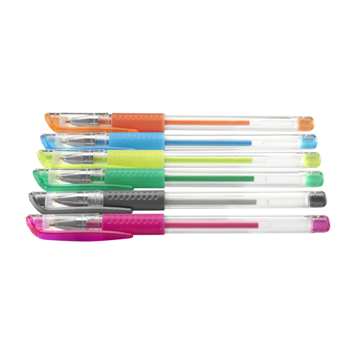 Hama Glitter & Classic Capped gel pen Blue, Green, Orange, Pink, Silver, Yellow 6 pc(s)
