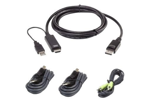 6FT. DUAL DISPLAY USB AND HDMI TO DP UNIVERSAL SECURE KVM CABLE