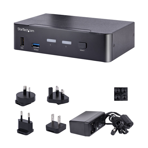 StarTech.com USB C KVM Switch, 2 Port DisplayPort KVM w 4K 60Hz UHD HDR Video, 3.5mm Audio, USB Type C KVM Switch, 4x USB HID and 2x USB A 3.2 Gen 1, afbeelding 5