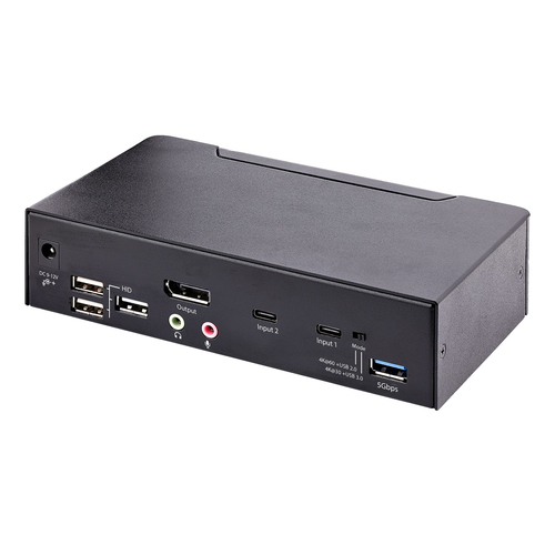 StarTech.com USB C KVM Switch, 2 Port DisplayPort KVM w 4K 60Hz UHD HDR Video, 3.5mm Audio, USB Type C KVM Switch, 4x USB HID and 2x USB A 3.2 Gen 1, afbeelding 2
