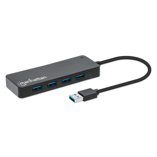 168403 HUB MANHATTAN 168403 168403 HUB USB-A Macho A 7 USB-A Hembra De Alta Velocidad A 5 Gbps Alimentado Por Bus Negro