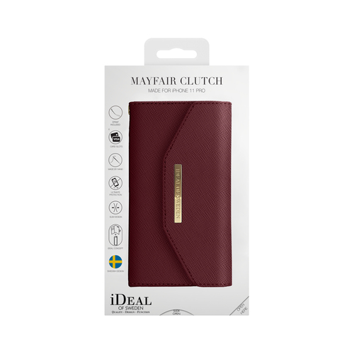 iDeal of Sweden Mayfair Clutch iPhone 11P/XS/X Burgundy – image 4