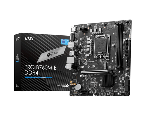 PRO B760M-E DDR4 MOTHERBOARD MSI PRO B760M-E DDR4 SOCKET 1700 2DDR4 4800 1HDMI 1VGA 1M2 MICRO ATX