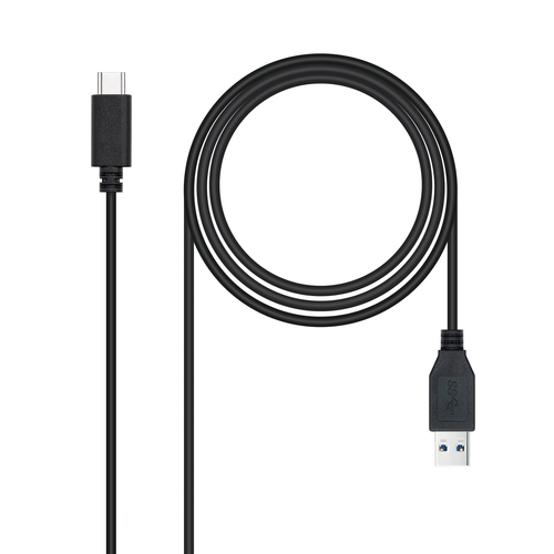 Cable usb 3.1 Nanocable 10.01.4002/ usb Tipo-c Macho - usb Macho/ 2m/ Negro