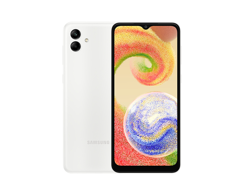 SM-A045MZWHMXD Smartphone Samsung A04 65 128GB/4GB Cámara 50MP2MP/5MP Octacore Android Color Blanco SM-A045MZWHMXD