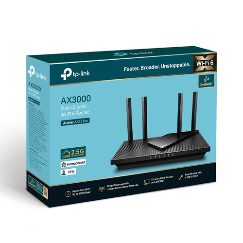 AX3000 Multi-Gigabit Wi-Fi 6 Router with 2.5G Port, Dual-Band, OneMesh™ /Vpn Supported, USB 3.0 Port, Qualcomm CPU, Ideal for Gaming Xbox/PS4/8K Steam, TP-Link HomeShield (Archer AX55 Pro), New - image 7