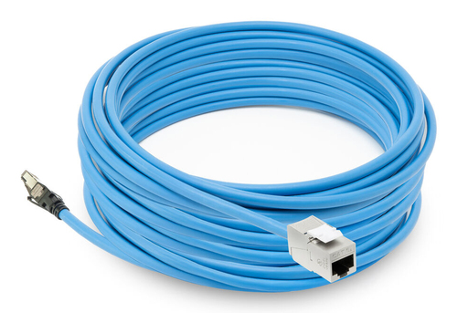 ACT Blauw 80 meter S/FTP CAT6A B2ca PoE++ 100W solid prefab installatiekabel. RJ45 male ? female, afbeelding 2