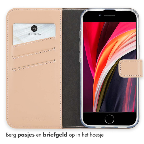 Selencia Echt Lederen Bookcase iPhone SE 4 - Dusty Pink, afbeelding 3
