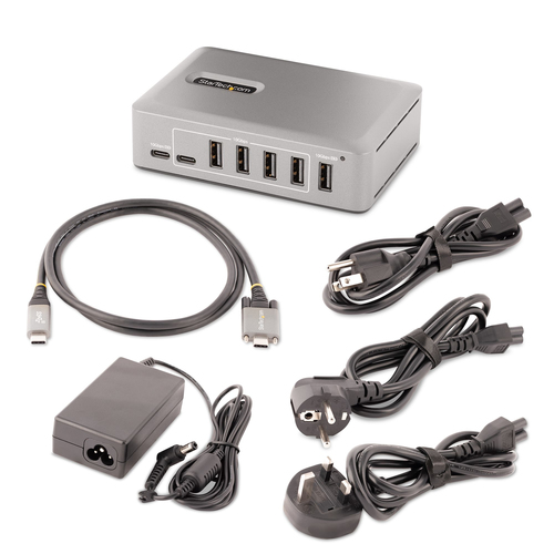 StarTech.com 10-Port USB-C Hub, 8x USB-A + 2x USB-C, Self-Powered w 65W Power Supply, USB 3.1 10Gbps Hub w BC1.2 Charging, DesktopLaptop USB Hub with, afbeelding 7