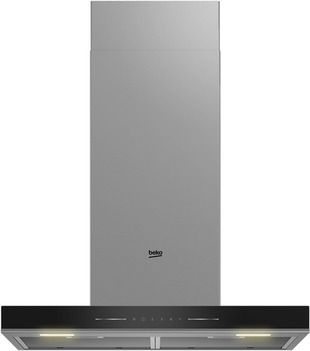 Beko BHCB66641BBHS hotte Monté au mur Noir, Acier inoxydable 710 m³/h A