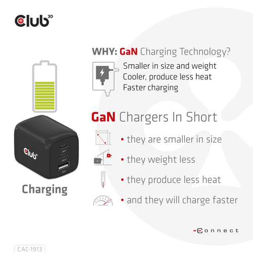 Club 3D Travel Charger 65W GaN oplader, afbeelding 8