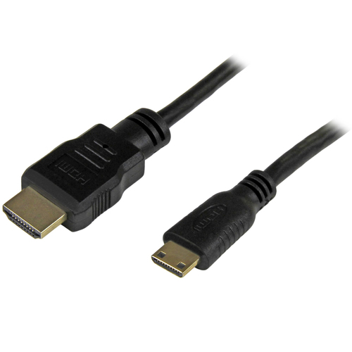 1FT HIGH SPEED MINI HDMI TO HDMI CABLE WITH ETHERNET; 4K (3840X2160P 30HZ)/UHD/F