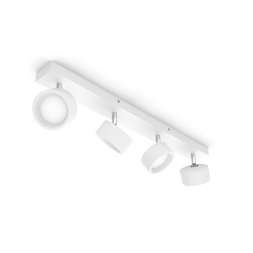 Philips Opbouwspot Bracia - Wit - 8cm - Warm Wit - 4x5,5w, afbeelding 2