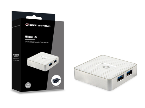 Conceptronic HUBBIES03W interface hub USB 3.2 Gen 1 (3.1 Gen 1) Micro-B 5000 Mbit/s Wit, afbeelding 2