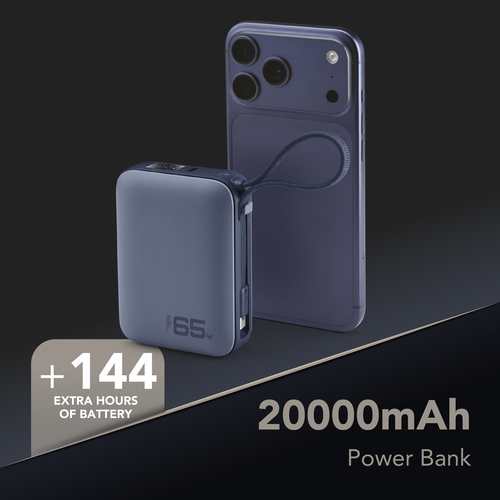 Cellularline POCKET POWER BANK 20000 mAh 65W USB-C PORT BLUE – image 2