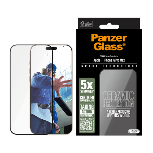 PanzerGlass Ultra-Wide Fit Apple iPhone 16 Pro Max Screenprotector Ceramic, afbeelding 2