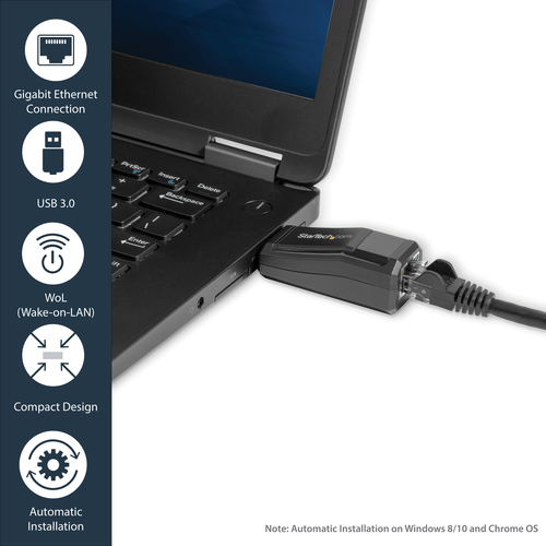 StarTech.com USB 3.0 to Gigabit Ethernet NIC Network Adapter – 10/100/1000 Mbps – image 7