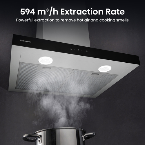 Hisense CH6T14BXBUK cooker hood Wall-mounted Stainless steel 594 m³/h – image 8