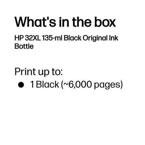 HP 1VV24AE 32XL 135ml Original Ink Bottle – Black, Single Pack - image 3